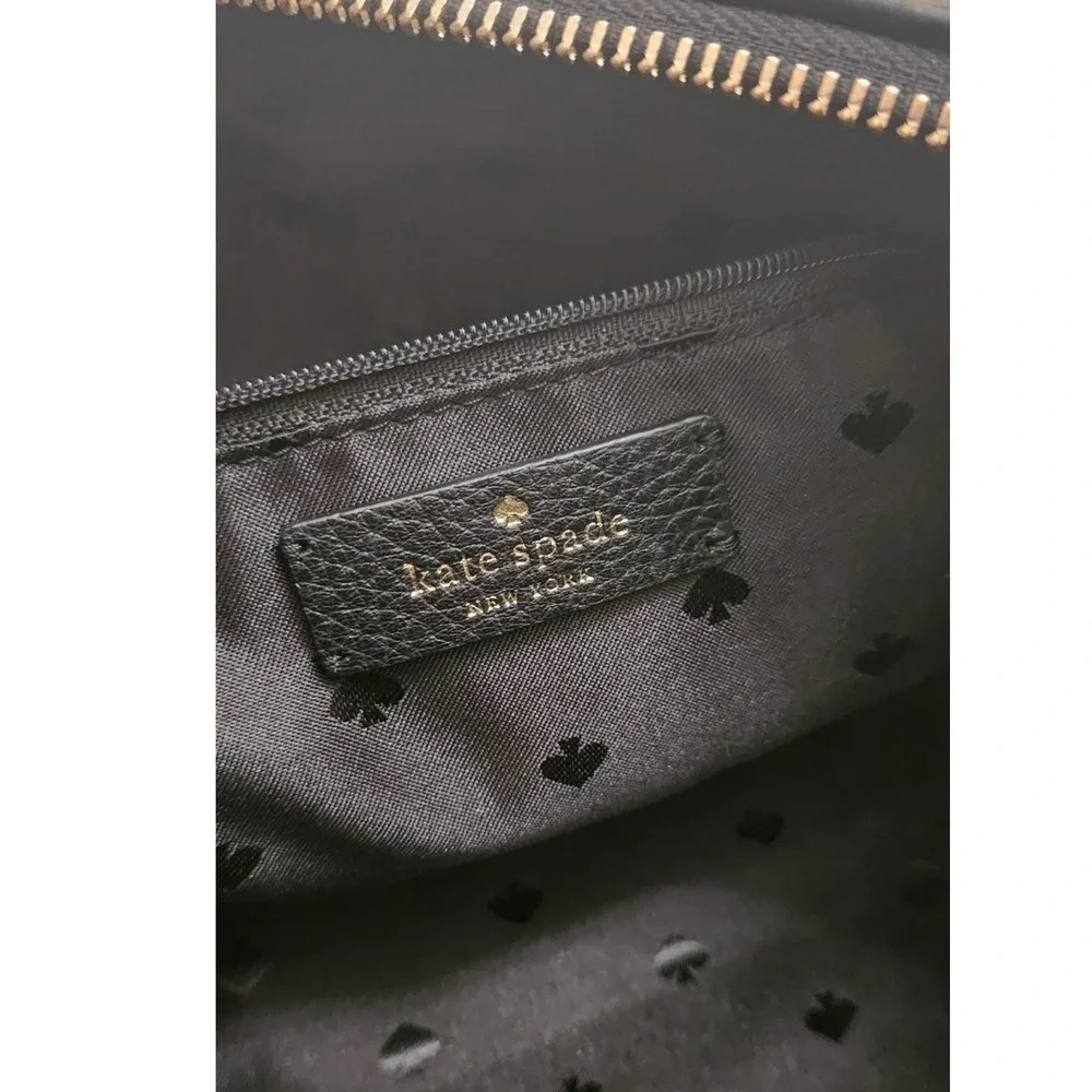Kate Spade New York Black Pebbled Leather Satchel Gold Hardware Handbag Mimi